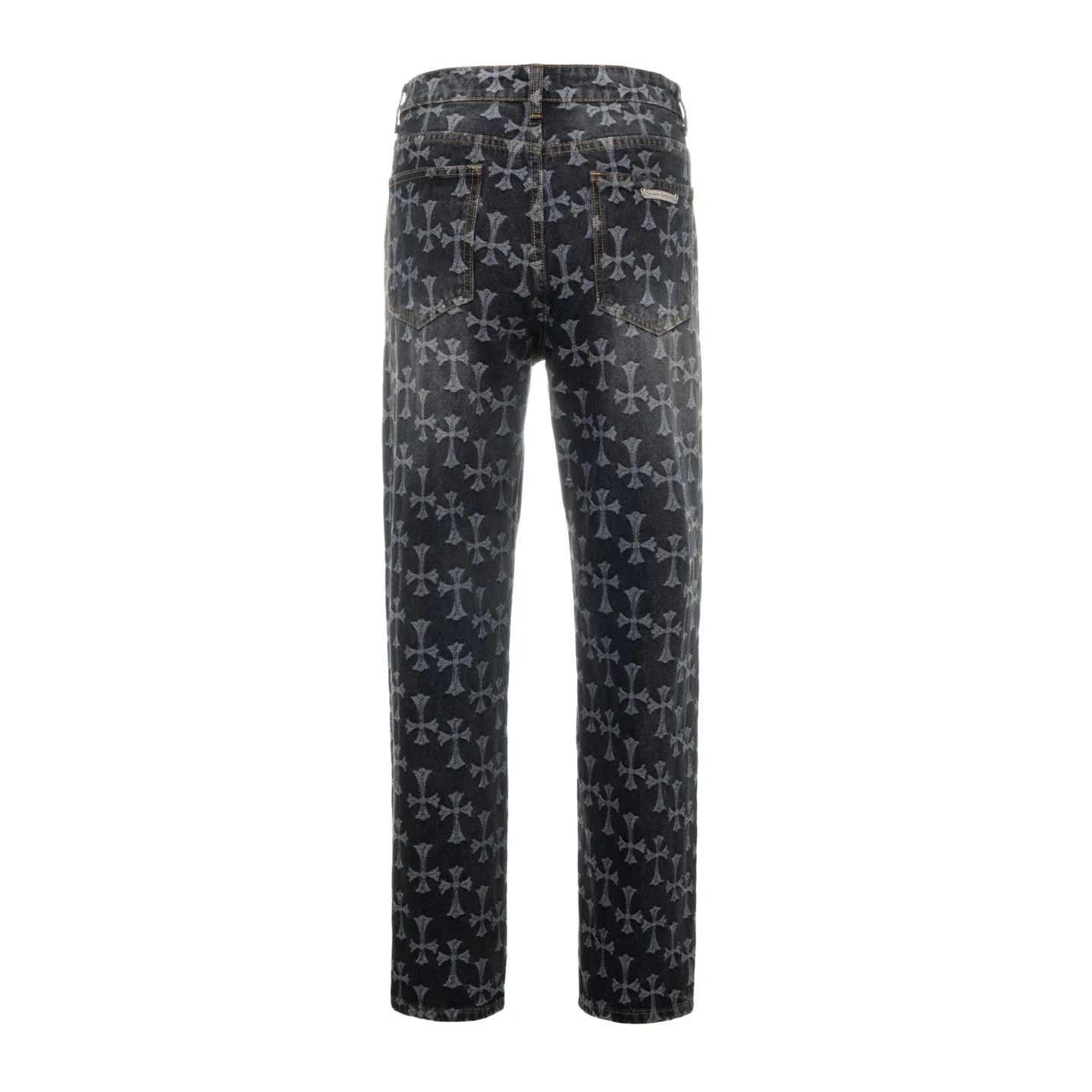 P220 Chrome Hearts double-sided heavy-duty jeans with LOGO jacquard and dark pattern printed all over, truly restoring the ultimate texture of Vintage, special Italian cowhide printed and cut, custom-made sheepskin three-layer thick line leather, the whole splicing in heavy water washing process, you can see the details, three-dimensional cutting version, loose and comfortable, not flattering on the figure, taller and slimmer, factory Seiko, original quality control, same style for men and women, can be matched with couples, versatile recommendation, must-have jeans for all seasons Style number: 1650# Color: black Size: S-XXL (corresponding to 28-36)